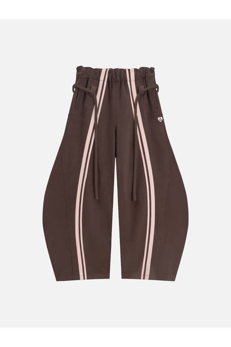 Stripe Super Baggy Barrel Sweatpants, Main, color, Brown