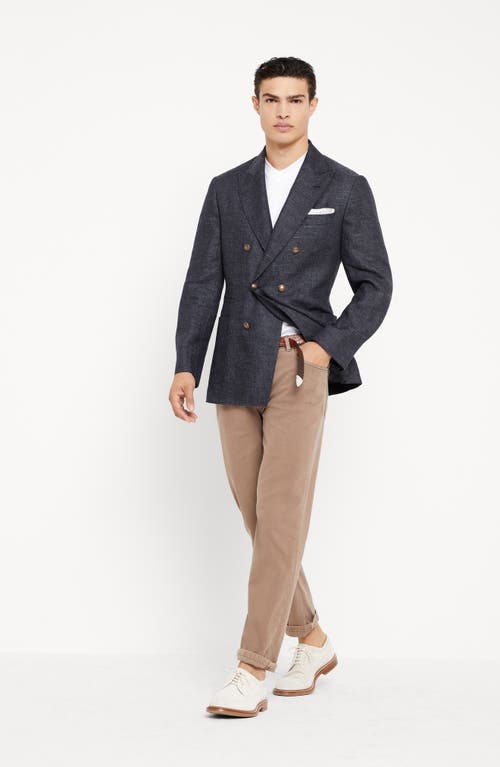 Brunello Cucinelli Comfort Denim Trousers In Light Brown