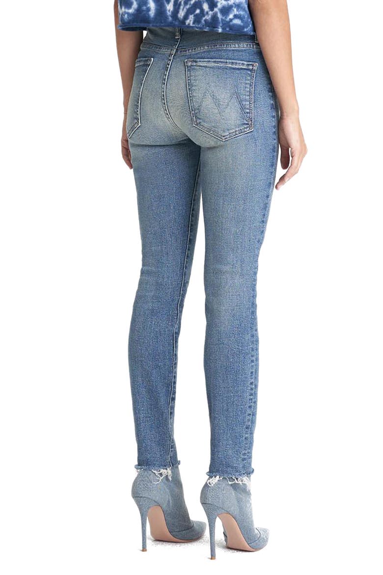 The Fly Cut Stunner Fray Hem Ankle Jeans, Alternate, color, NIGHT ON A SHINY WHITE VESPA