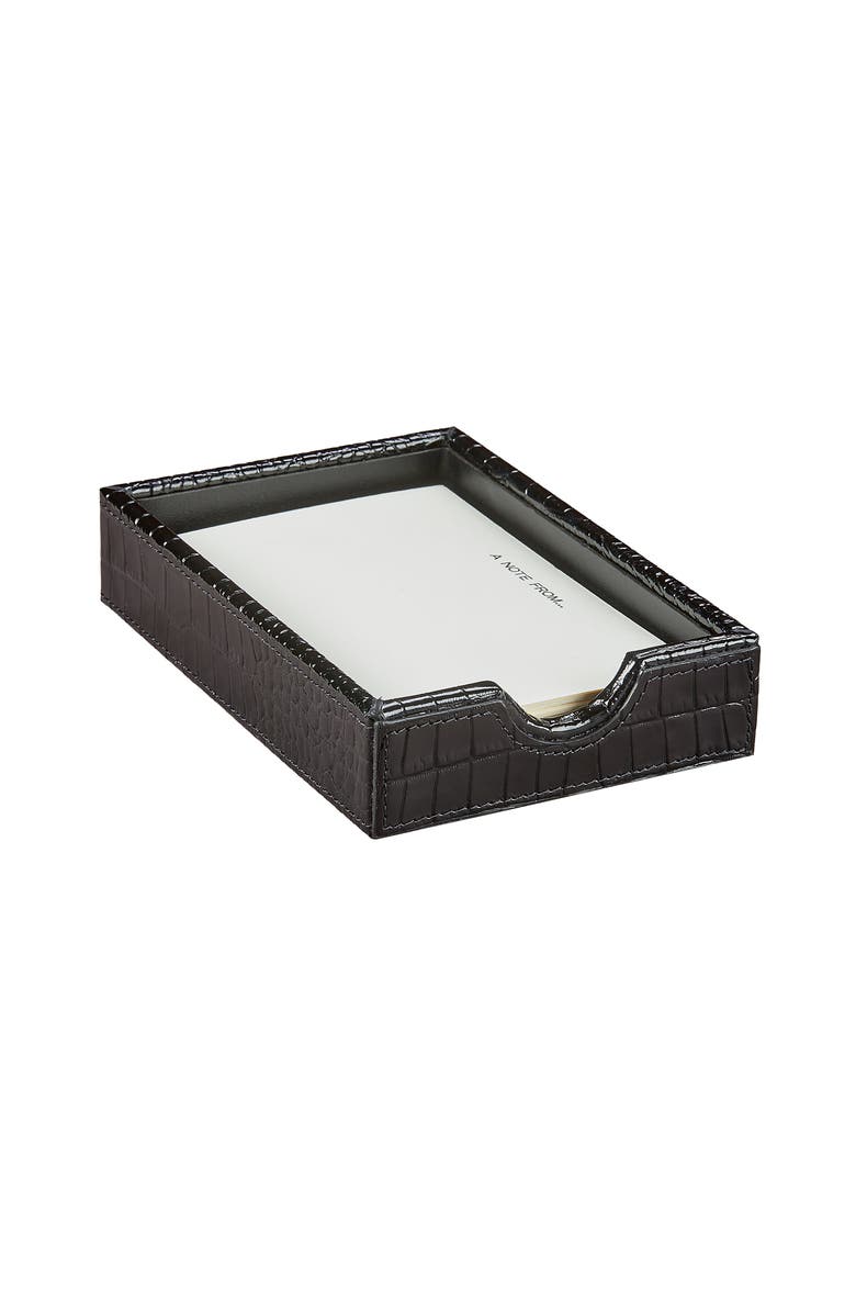 Graphic Image Classic Leather Memo Tray, Main, color, Black