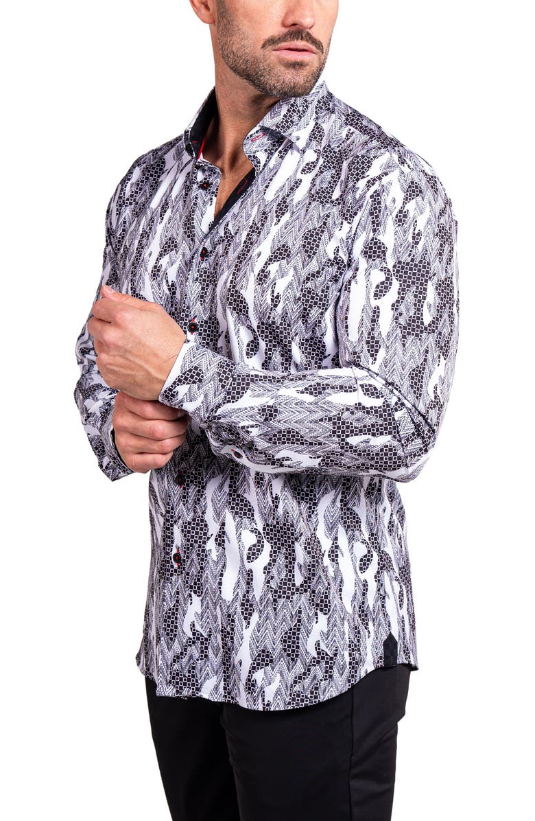Maceoo Fibonacci Ascension Contemporary Fit Button-Up Shirt, Alternate, color, White