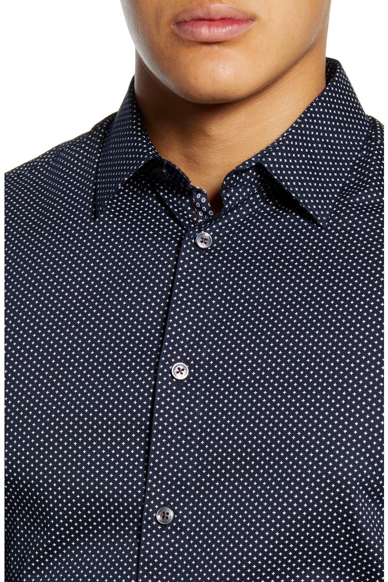 Modern Fit Dress Shirt, Alternate, color, NAVY