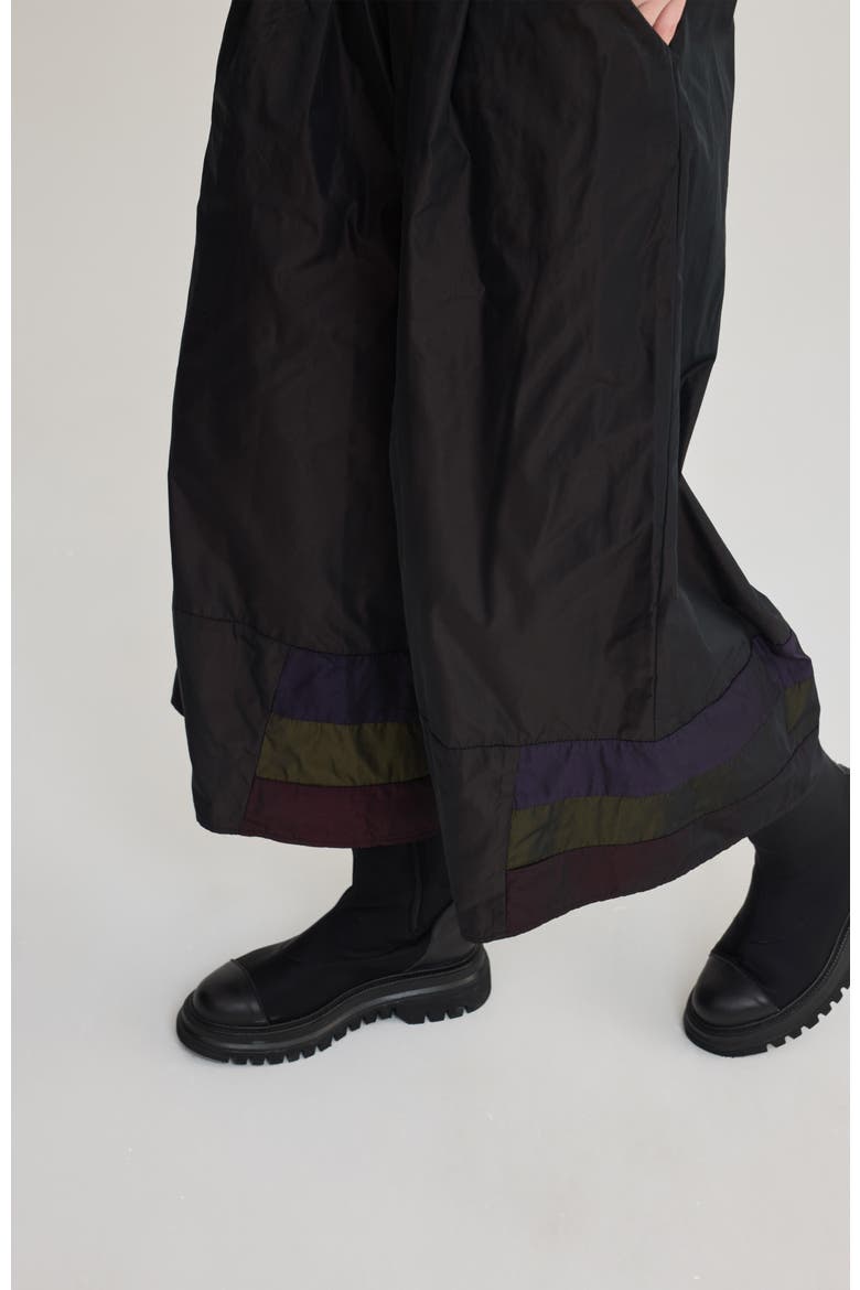 Olympia Taffeta Wide-leg Pants, Alternate, color, Brown
