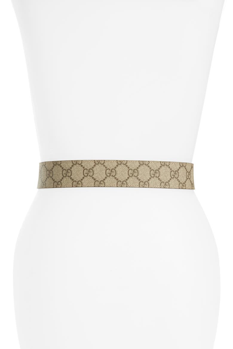 Logo Buckle Belt, Alternate, color, BEIGE EBONY/ COCOA