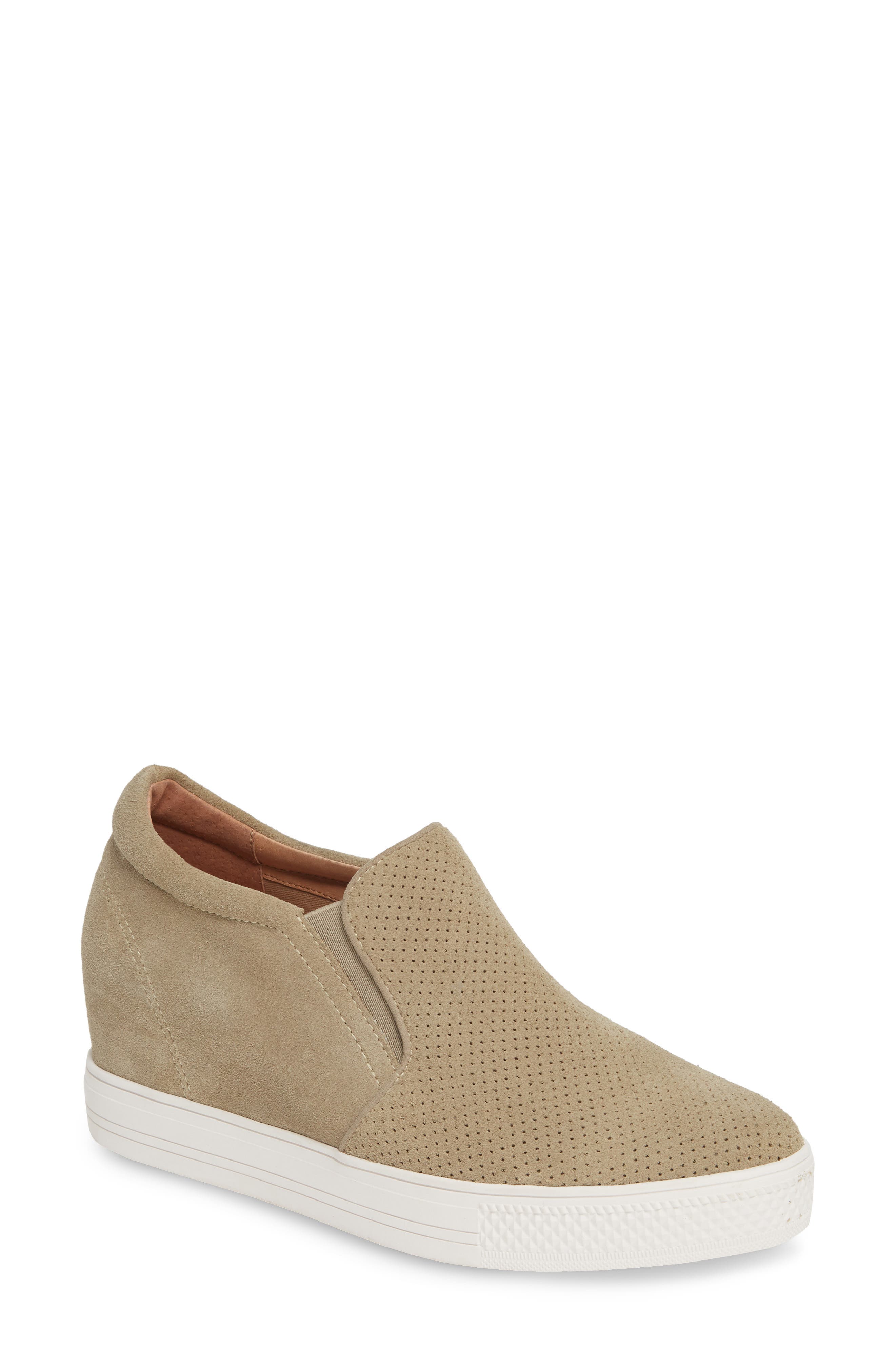Caslon Allie Wedge Sneaker, Main, color, TAUPE SUEDE