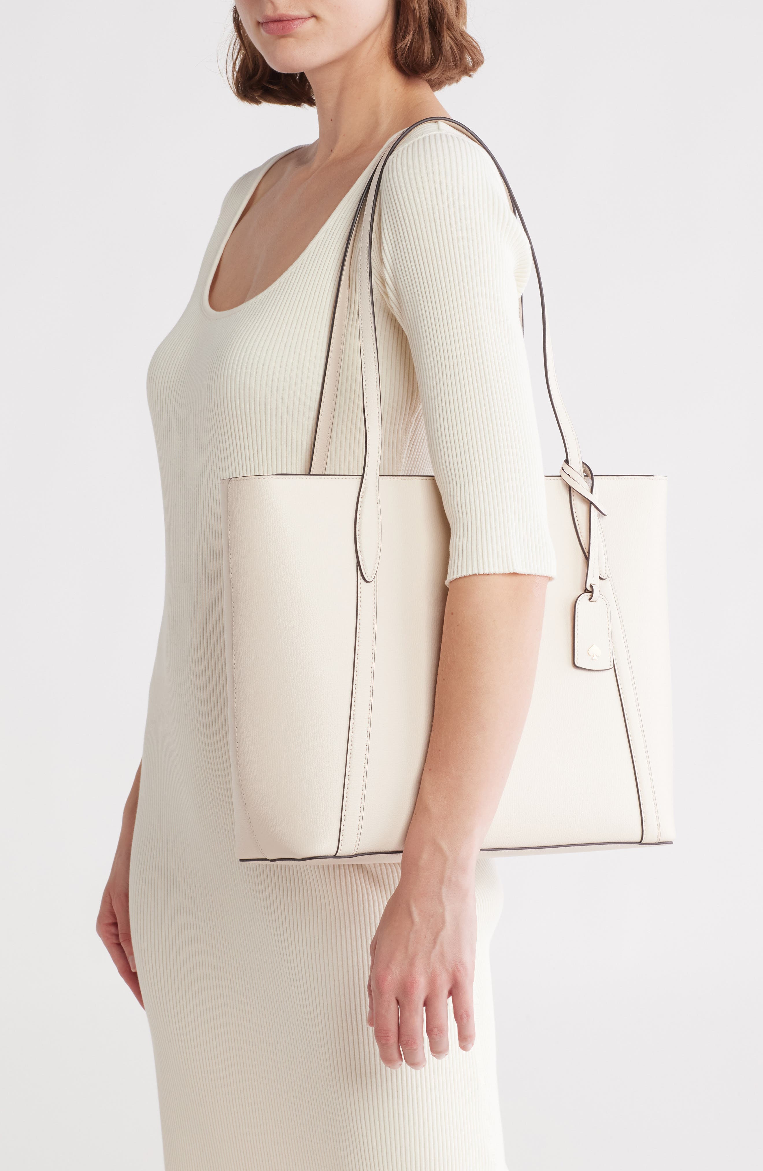 cara tote bag, Alternate, color, PARCHMENT