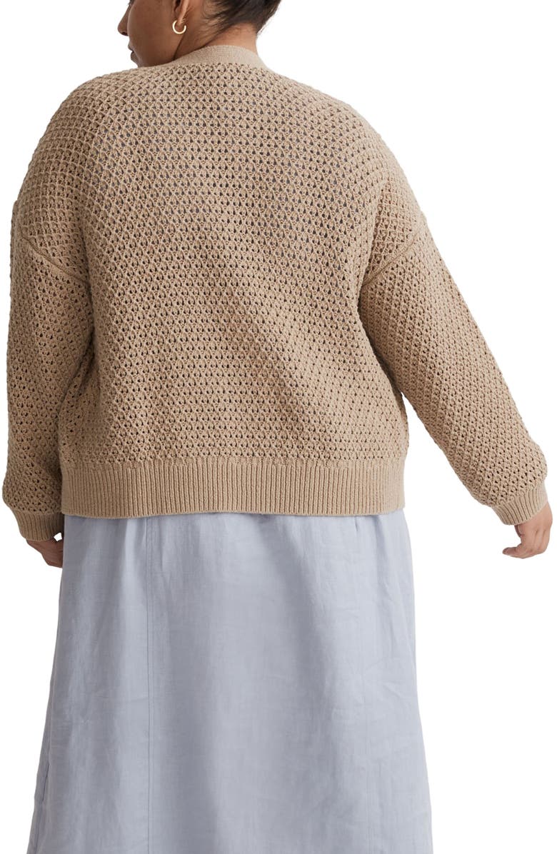 Madewell Open Stitch Cotton Crop Cardigan, Alternate, color, 