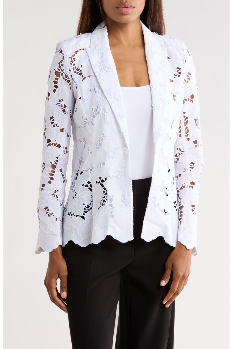 Clementine Lace Blazer, Main, color, WHITE