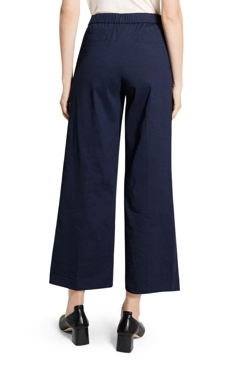 Theory Classic Straight Leg Good Linen Pants, Alternate, color, Midnight Navy - Rl0