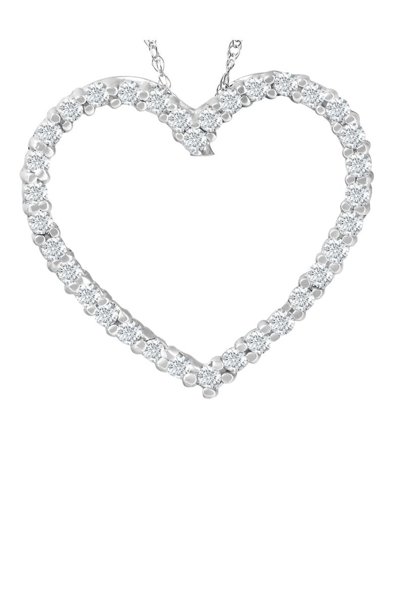Bliss Diamond 10K Gold 1/2ct Lab Grown Diamond Heart Pendant 18" Necklace, Alternate, color, 