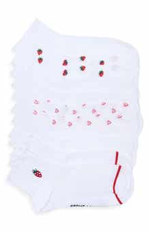 Steve Madden 6-Pack Strawberry Embroidered Quarter Length Socks