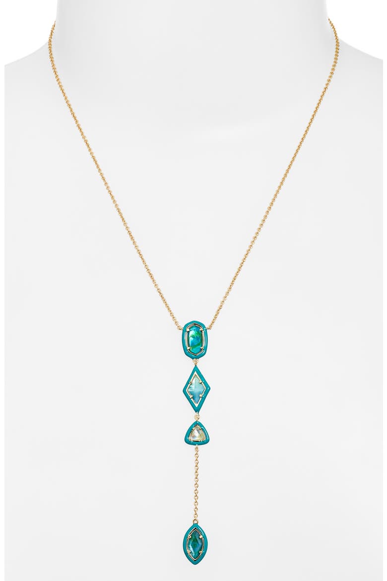 Greta Y-Necklace, Alternate, color, GOLD TEAL MIX