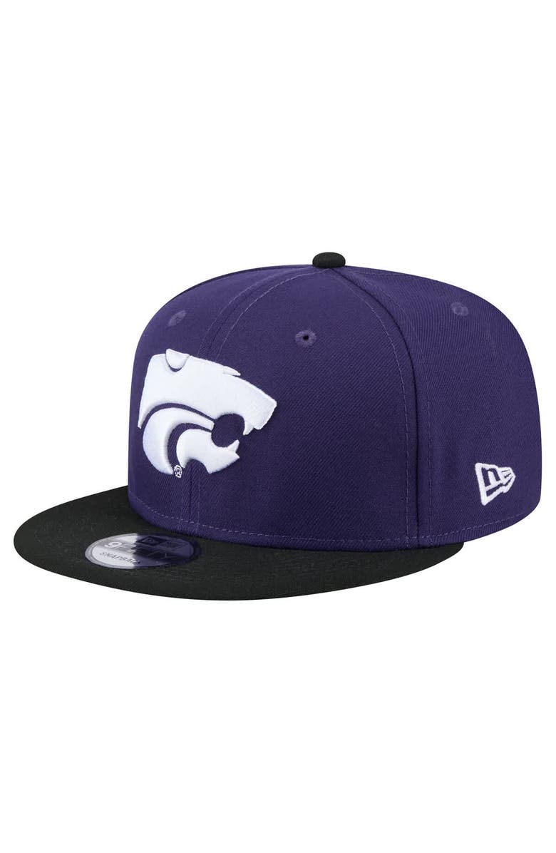 New Era Men's New Era Purple/Black Kansas State Wildcats Two-Tone 9FIFTY Snapback Hat, Main, color, 