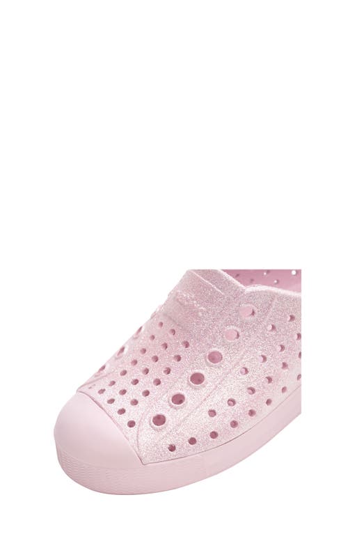 Native Shoes Kids' Jefferson Bling Glitter Slip-on Sneaker In Barely Pink Bling/barely Pink