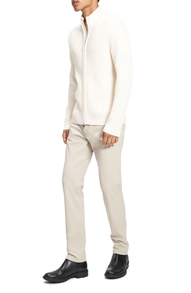 Theory Tomas Rib Merino Wool Zip Cardigan, Alternate, color, 