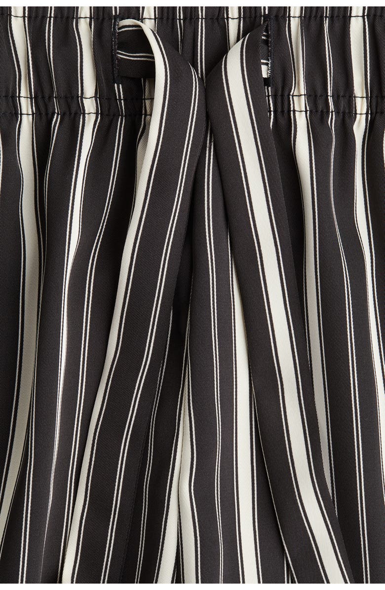 H&M Drawstring Twill Trousers, Alternate, color, Black/Striped
