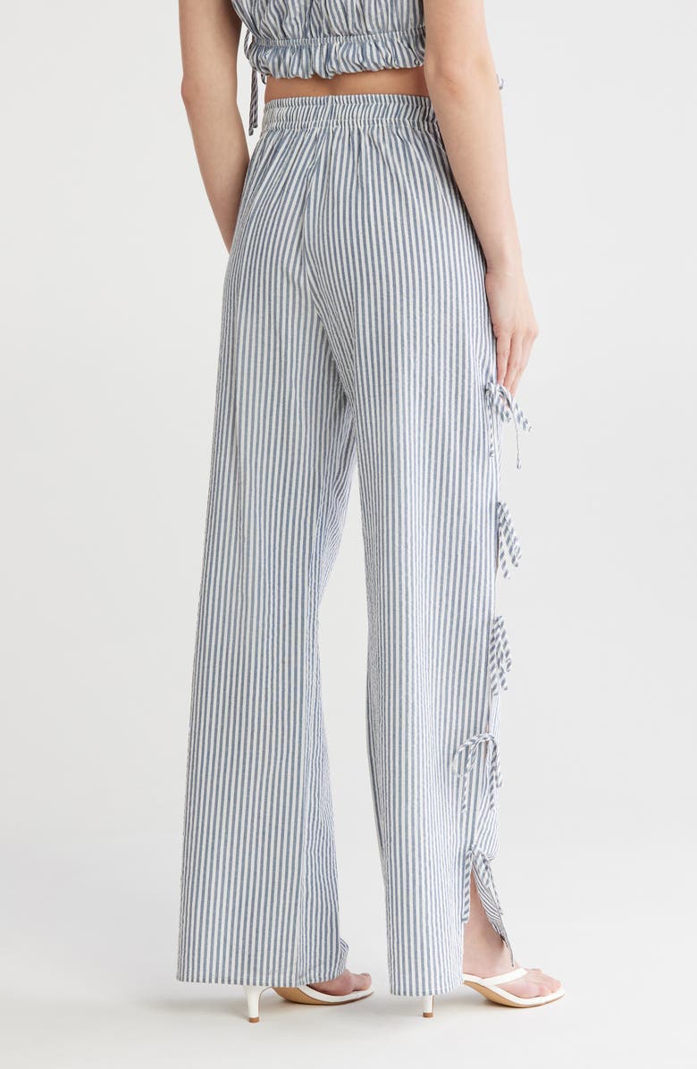 Lush Tie Detail Striped Pants, Alternate, color, Navy Stripe