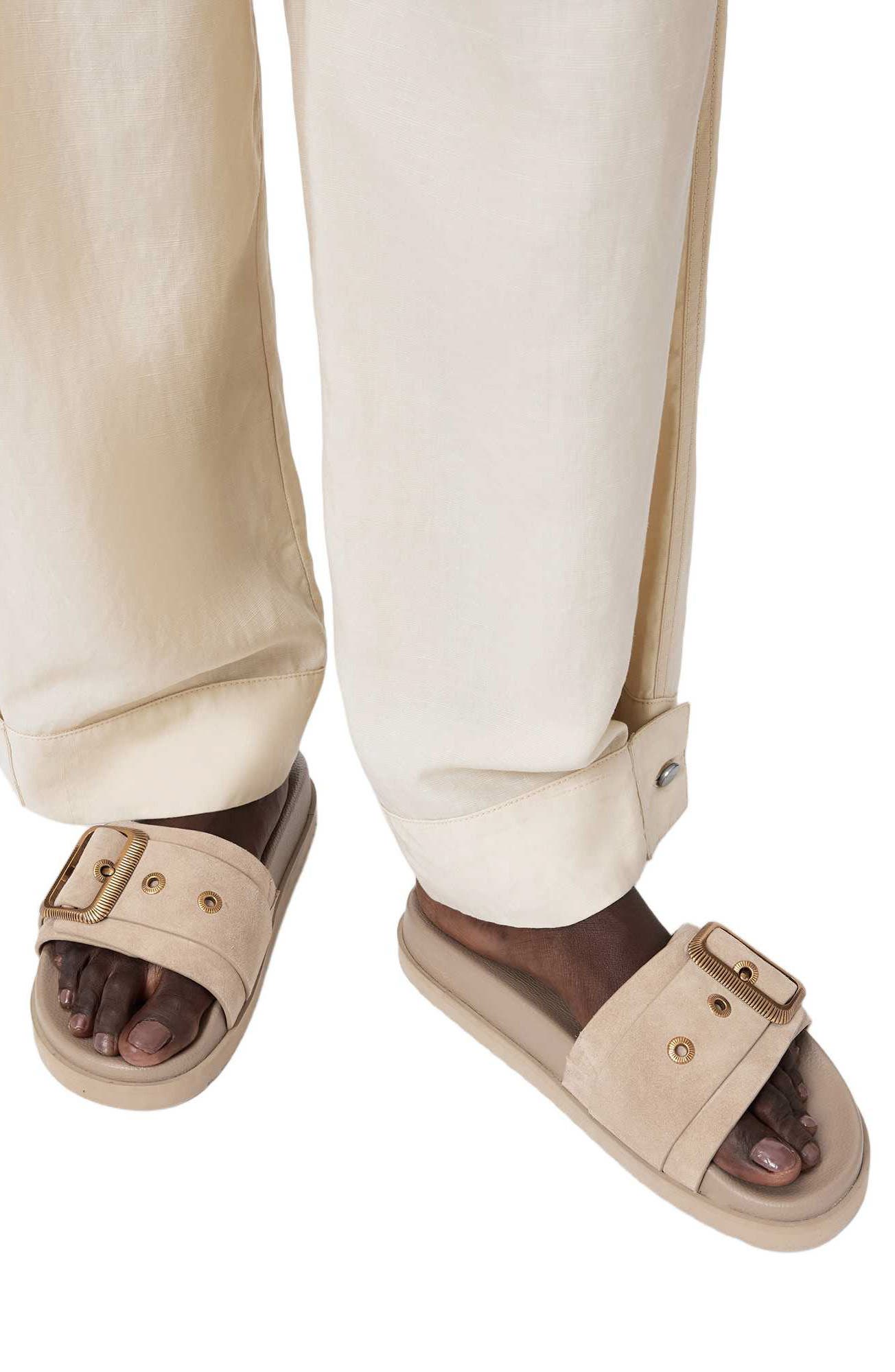 Ellie Western Slide Sandal, Alternate, color, SAND BROWN