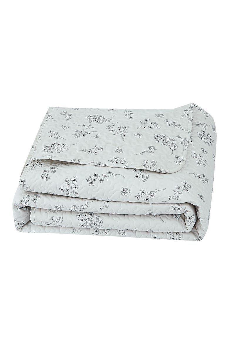 Sweet Florals Oversized Quilt Set, Alternate, color, GRAY