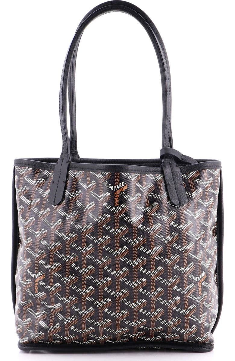 Pre-Owned Goyard Anjou Reversible Tote Coated Canvas Mini, Main, color, Black