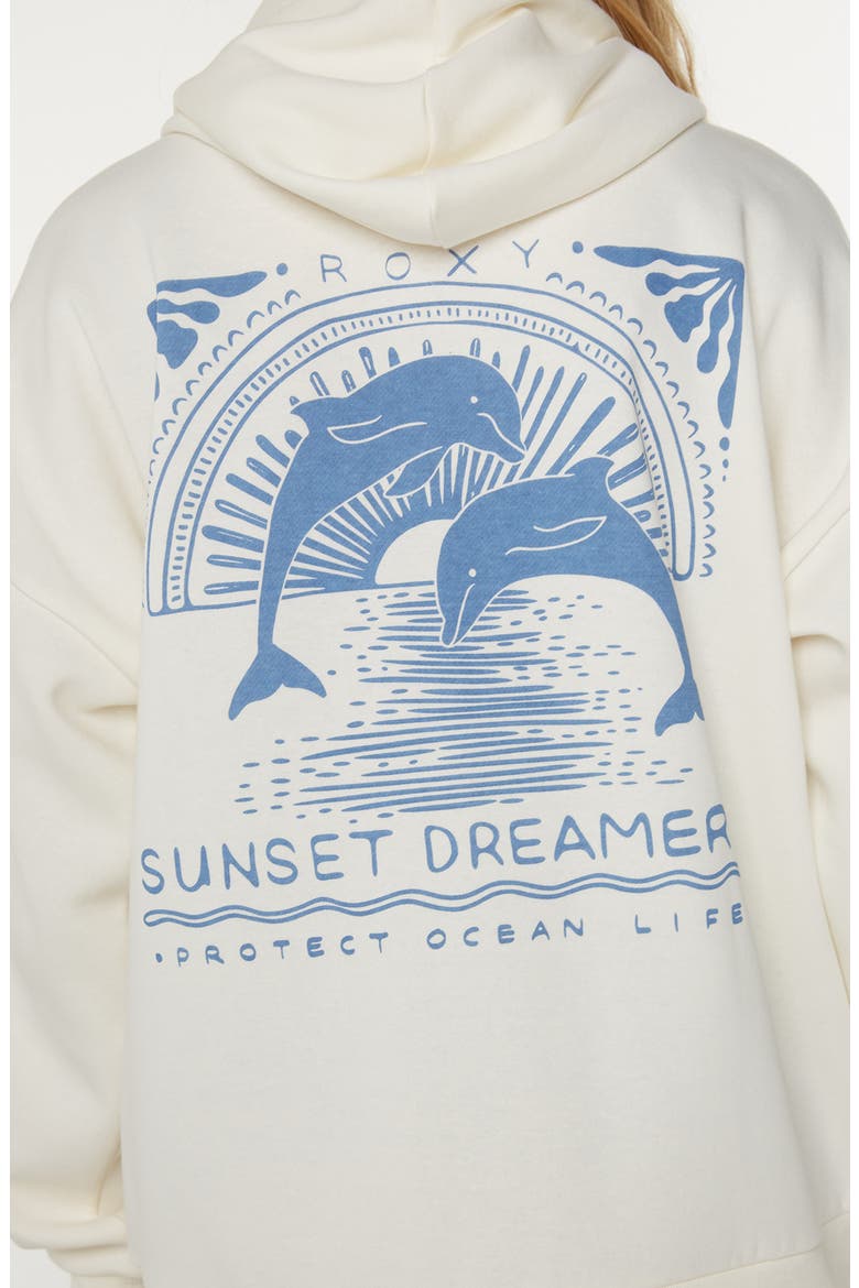 Evening Lineup Fleece Full Zip Graphic Hoodie, Alternate, color, EGRET SUNSET DREAMS