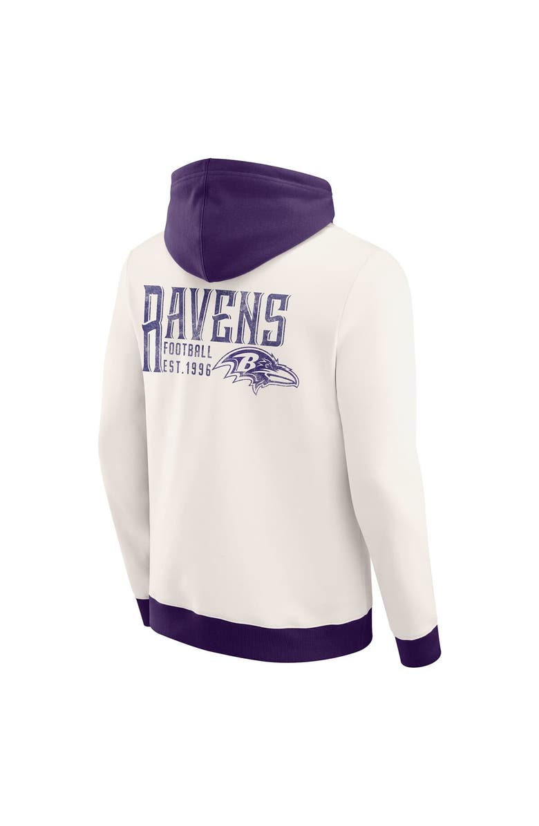 Darius Rucker Collection by Fanatics Men
s Darius Rucker Collection by Fanatics Cream Baltimore Ravens Distressed Graphics Full-Zip Hoodie, Alternate, color, 