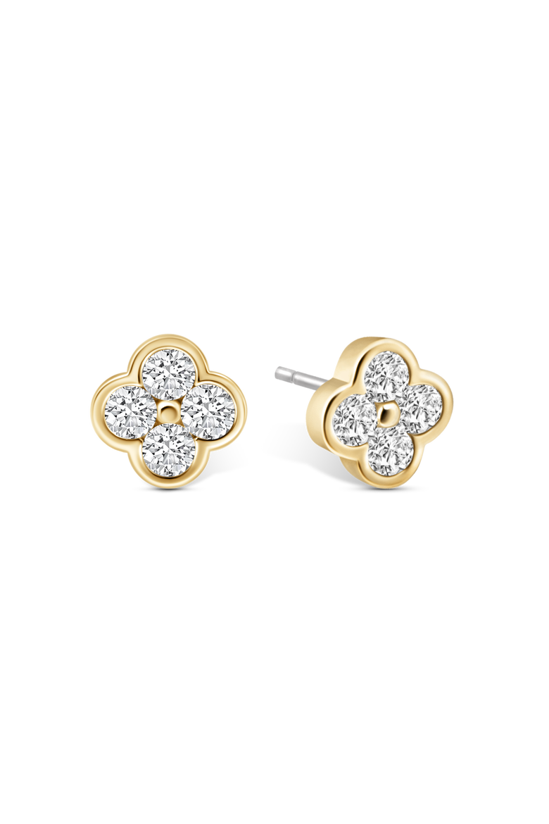 Camilla Clover Stud Earrings, Main, color, Gold