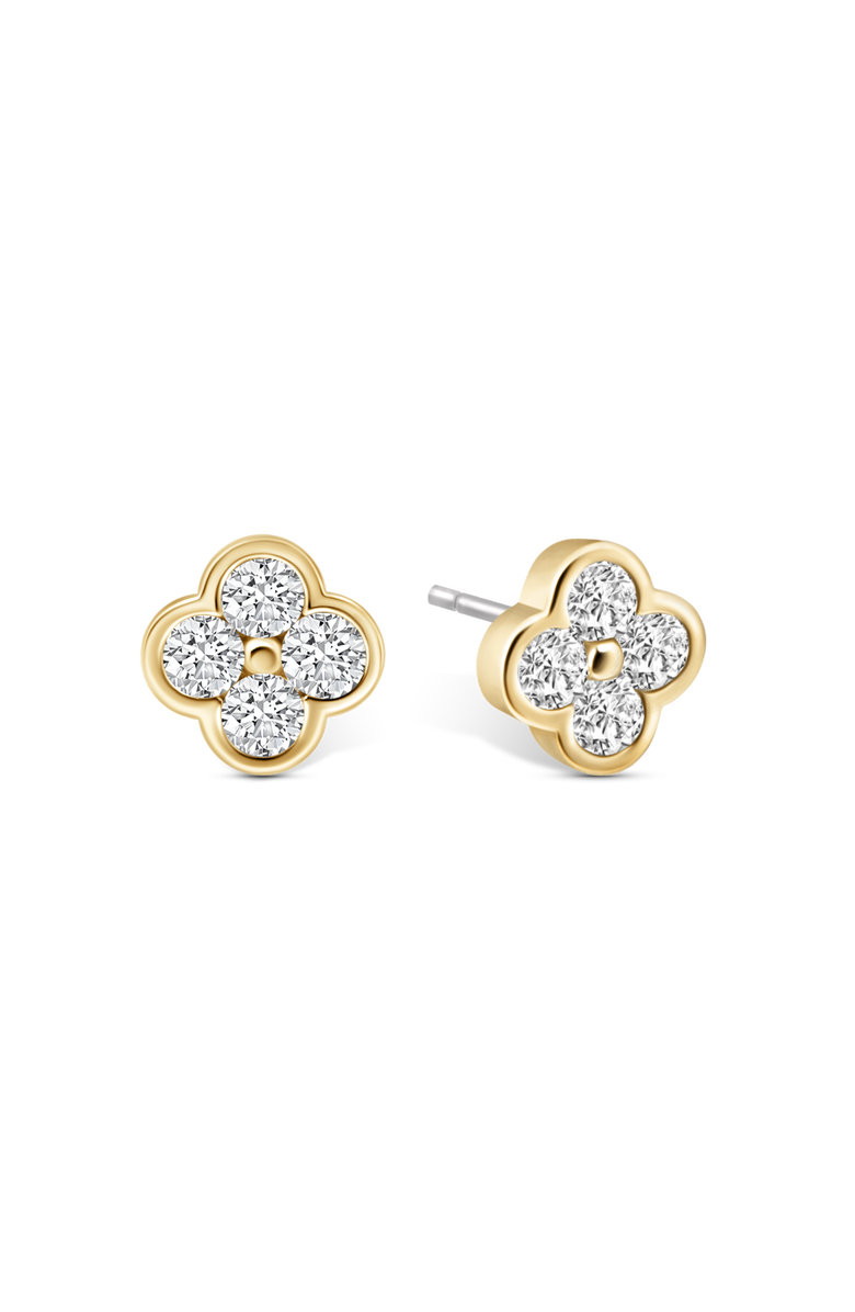 Electric Picks Camilla Clover Stud Earrings, Main, color, Gold