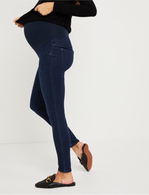 Motherhood Maternity Plus Super Stretch Secret Fit Over The Belly Skinny Ankle Jeans In Dark Wash