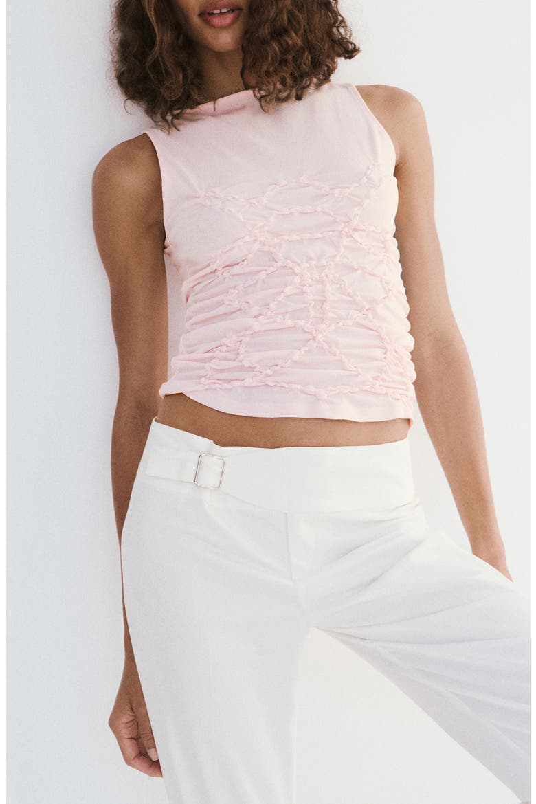 Ruched Sleeveless Top, Alternate, color, PASTEL PINK