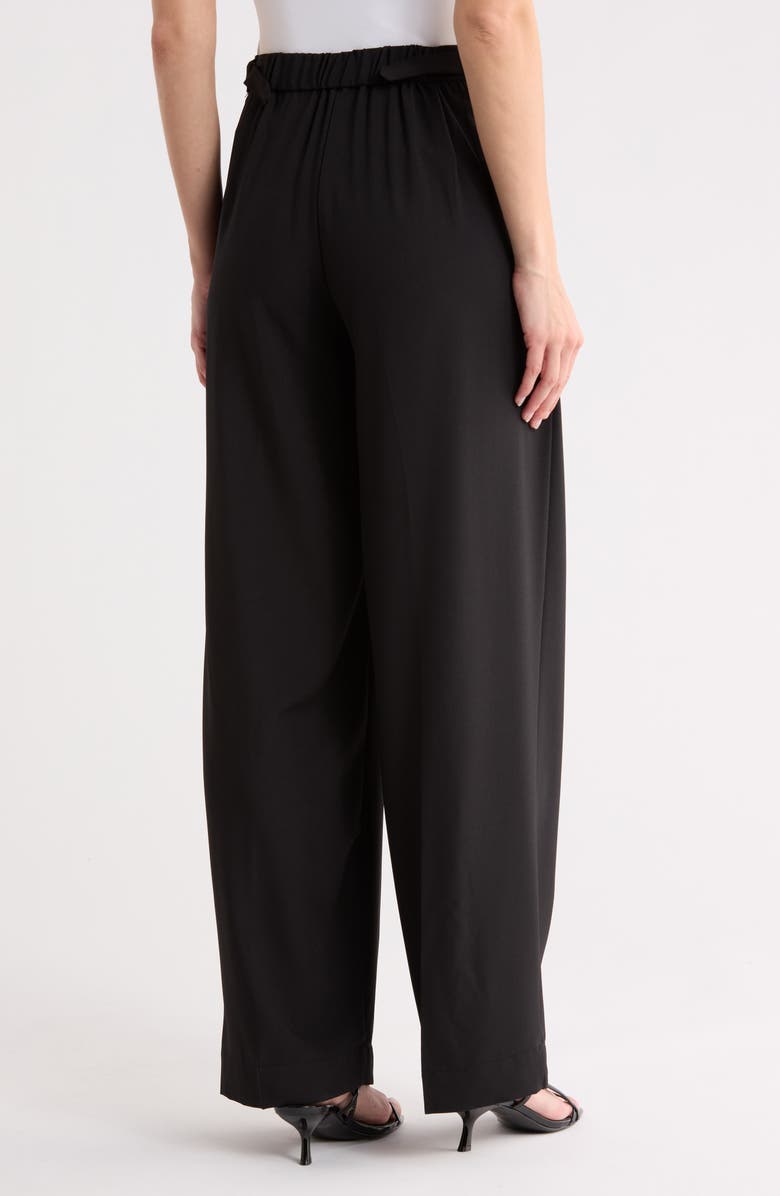 MAX STUDIO Woven Pleat Front Trousers, Alternate, color, Black-Black