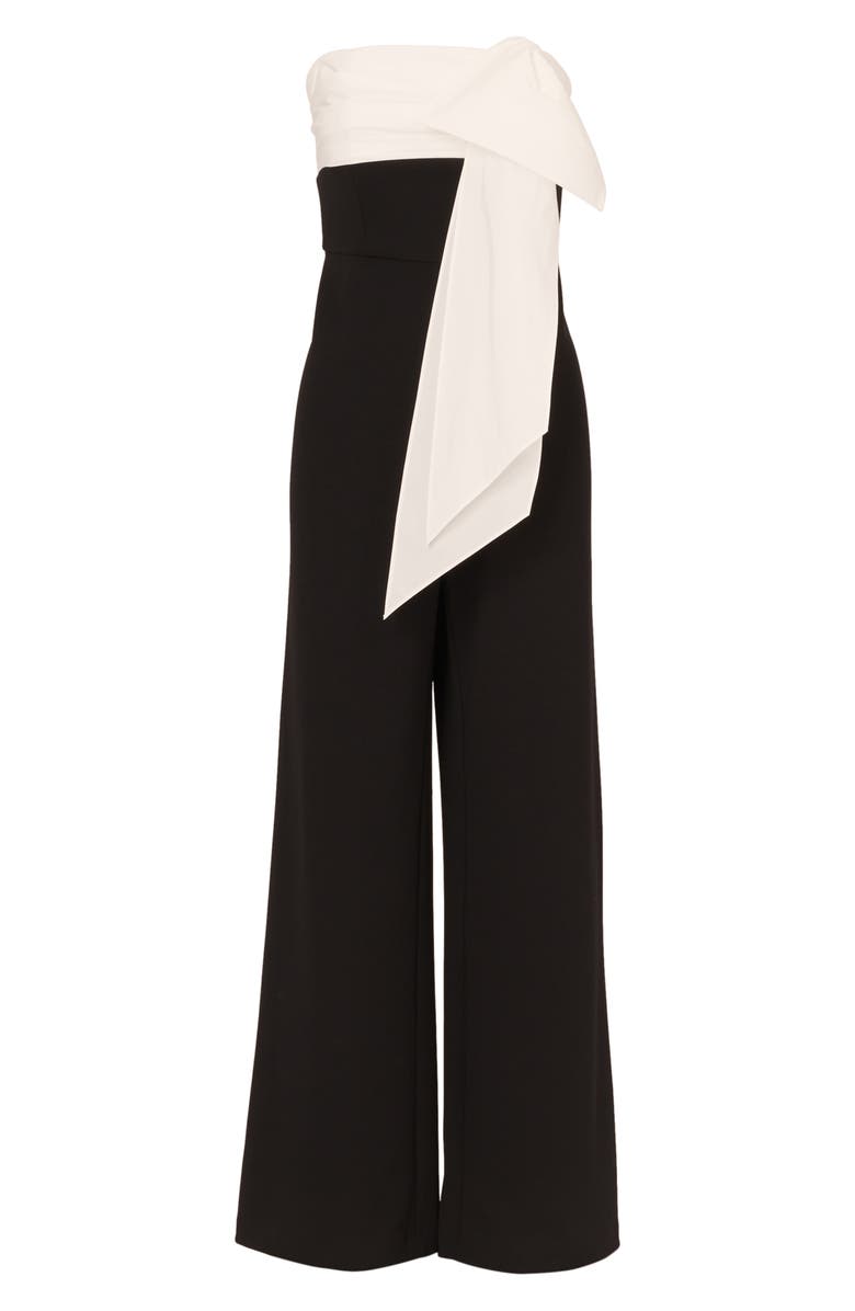 Adrianna Papell Strapless Taffeta & Crepe Jumpsuit, Alternate, color,