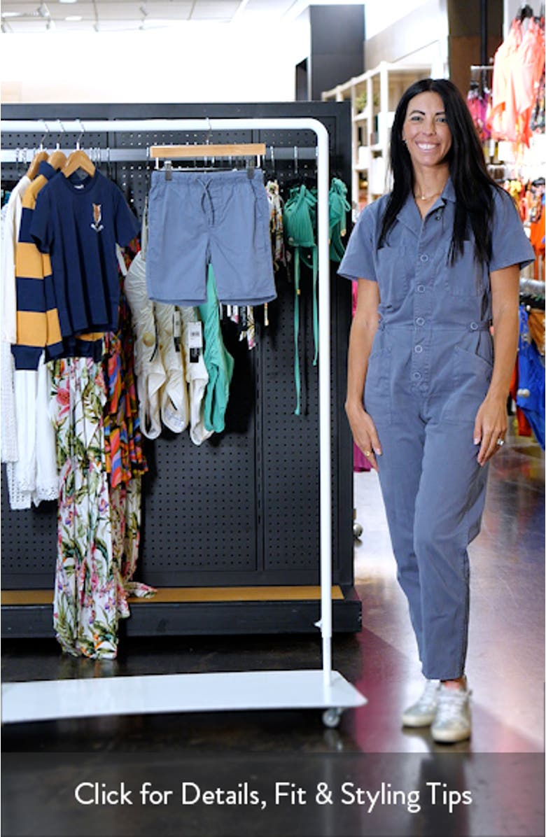 Kids' Light Blue Cotton Drawstring Shorts, sales video thumbnail