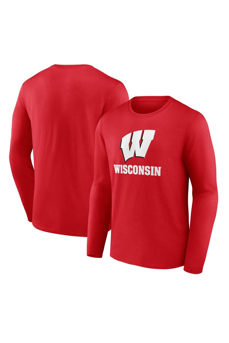 Men's Fanatics Red Wisconsin Badgers Team Lockup Long Sleeve T-Shirt, Main, color, Red