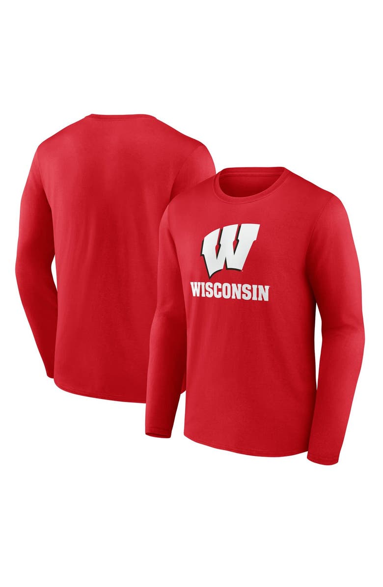 FANATICS Men's Fanatics Red Wisconsin Badgers Team Lockup Long Sleeve T-Shirt, Main, color, Red