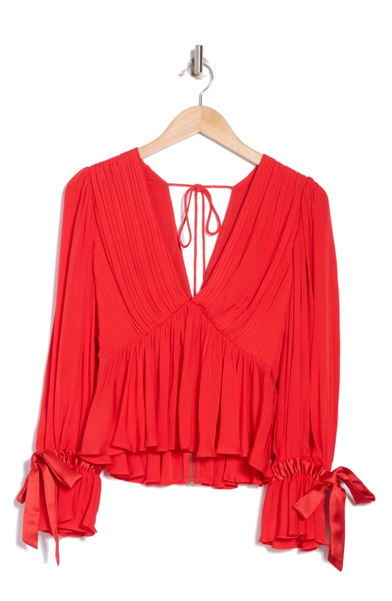 Alice + Olivia Clarissa Long Sleeve Peplum Top, Alternate, color,