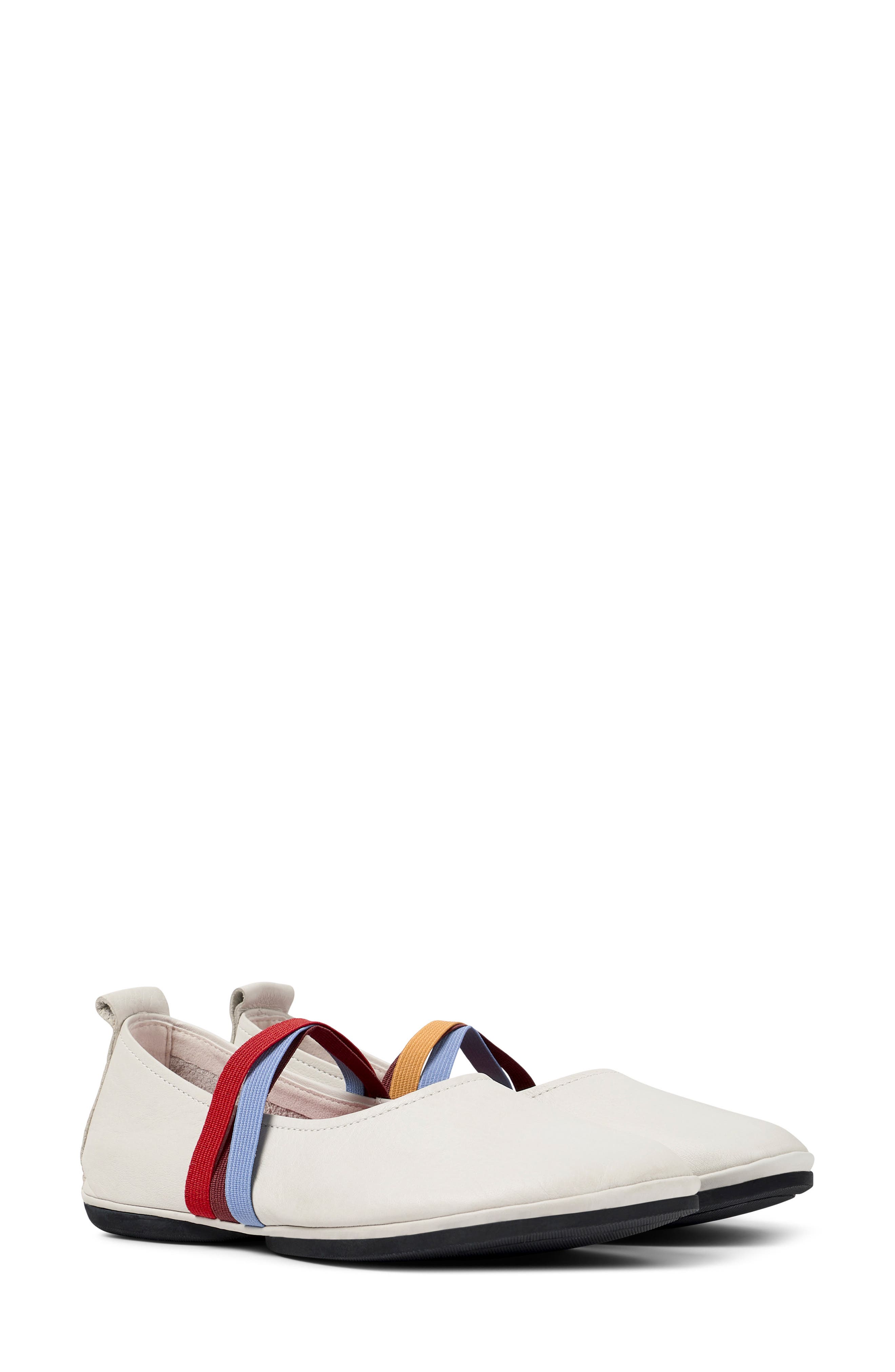Twins Mismatched Flats, Main, color, WHITE NATURAL