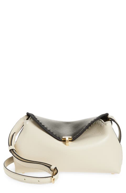 T-Lock Embroidered Leather Clutch