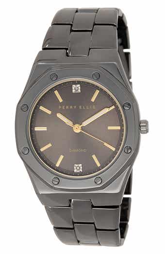 Perry Ellis Slim Diamond Bracelet Watch, 40mm