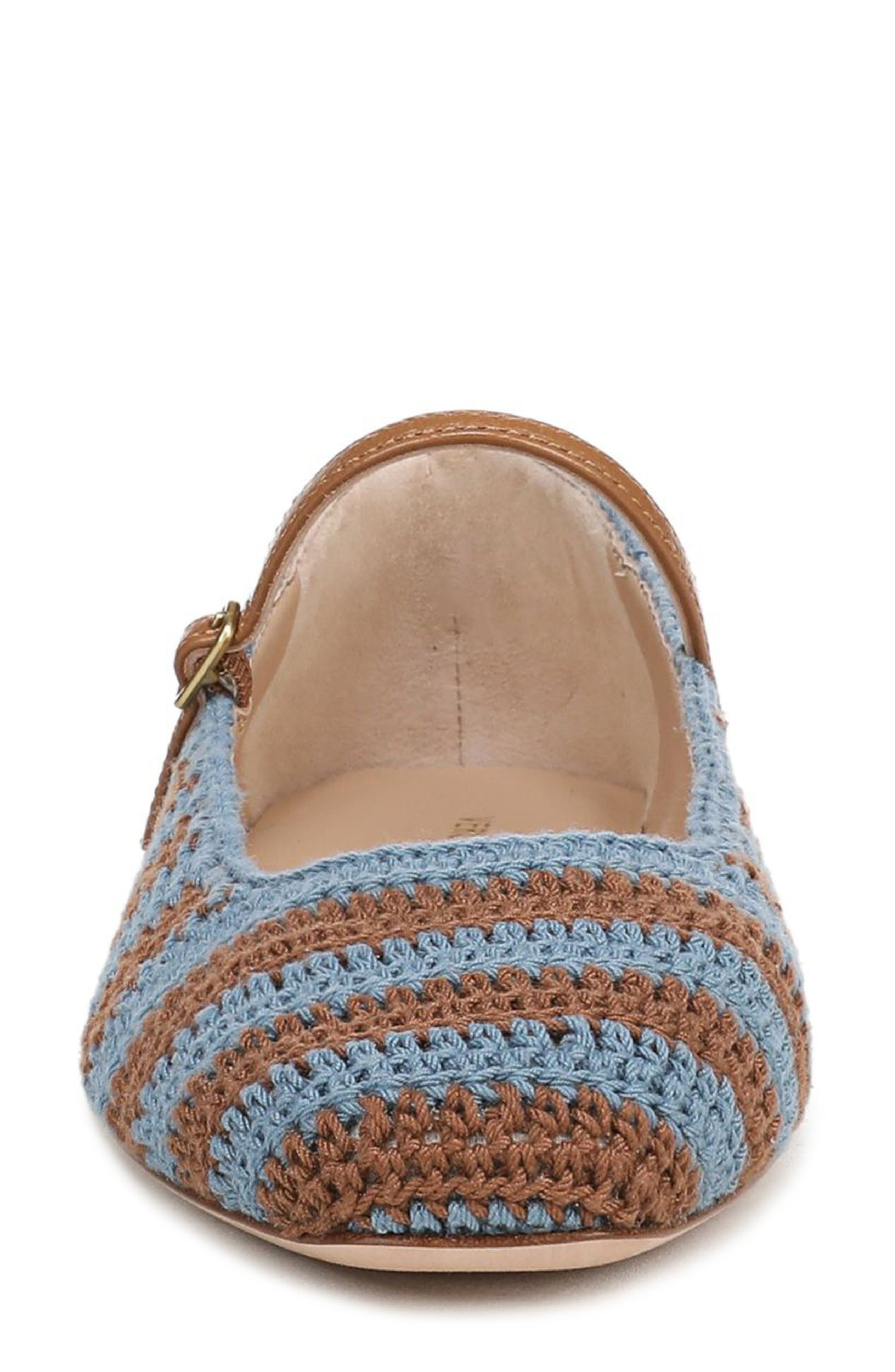 Ellie Crochet Flat, Alternate, color, BLUE STEEL/ HAZELWOOD