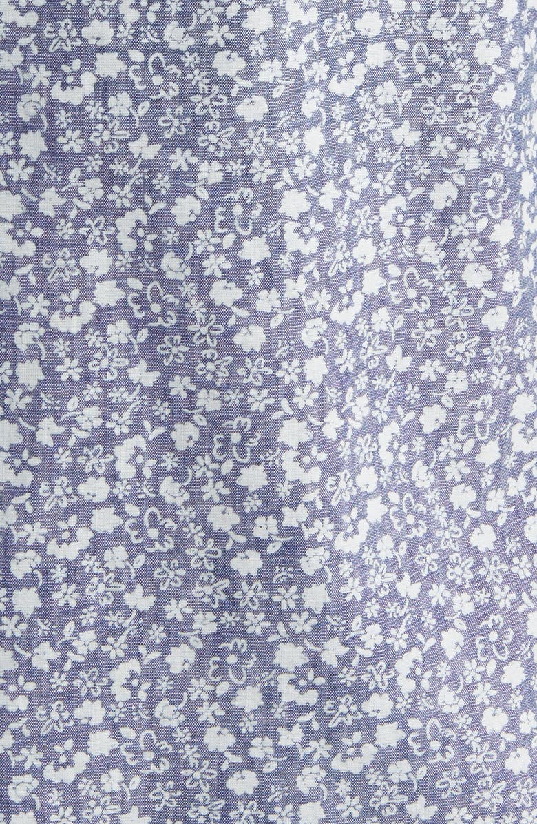 Bonobos Riviera Floral Short Sleeve Chambray Button-Up Shirt, Alternate, color, 