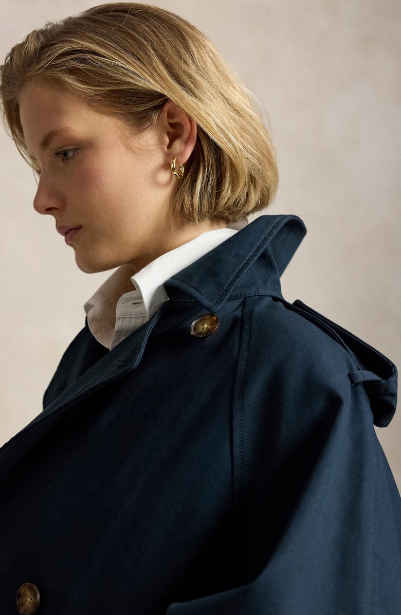 Polo Ralph Lauren Cotton Twill Balloon Trench Coat, Alternate, color, Rl Navy