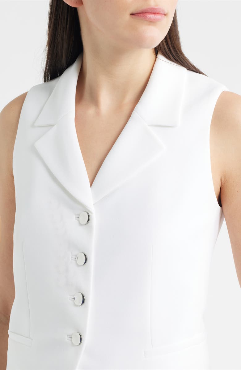 Anne Klein Four-Button Vest, Alternate, color, Crisp White