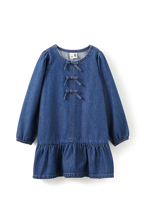 Kid's Betty Bow Front Denim Dress