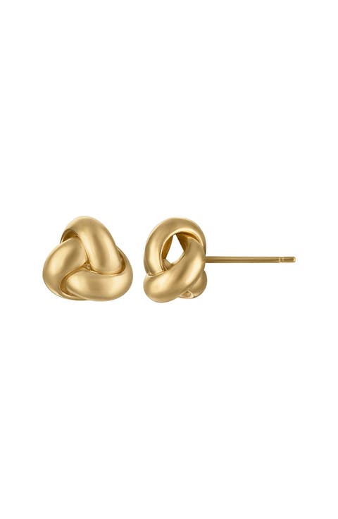 10K Gold Knot Stud Earrings