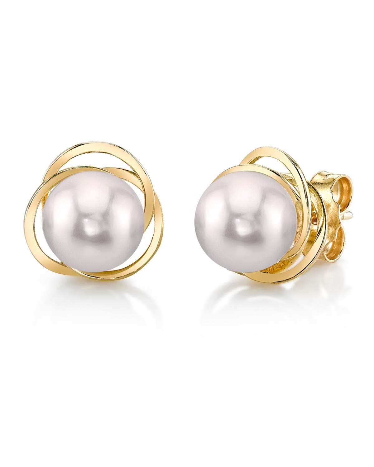 The Pearl Source Akoya Pearl Lexi Earrings In Yellow Gold