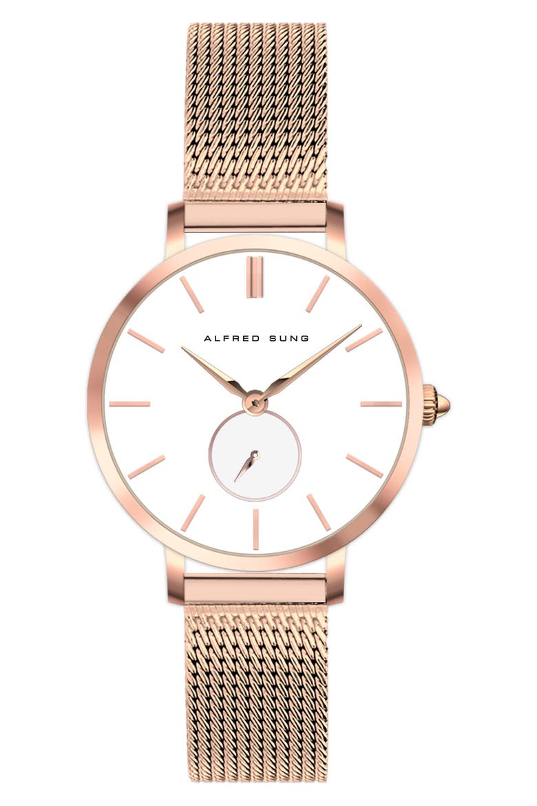 Serentiy Stainless Steel Bracelet Watch, 33mm, Main, color, ROSE GOLD STRAP WHITE DIAL