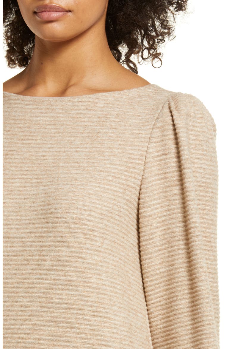 PUFF SLEEVE SWEATER DRESS, Alternate, color, OATMEAL