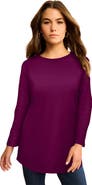 Roaman's Plus Size Ultimate Cotton Crewneck Long Sleeve Tee