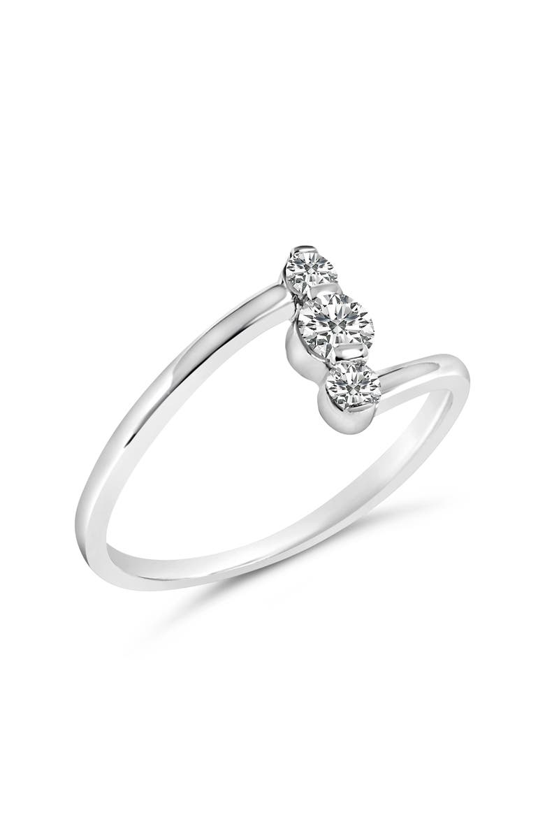 Haus of Brilliance 10K Gold 1/4 Cttw Lab Grown Diamond Vertical Three Stone Ring, Alternate, color, White